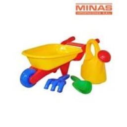 CARRETILLA + 7 ACC. PARA PLAYA , 55 CM.