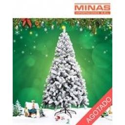 ARBOL PINO CON NIEVE 120 CM ,120 RAMAS, BASE DE PLASTICO.