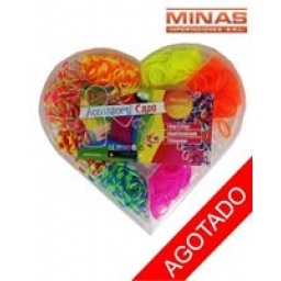 KIT DE GOMITAS PARA PULSERAS,CORAZON.