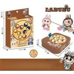 JUEGO DE PESCA DE 13 CM X 15 CM + 9 PECES, A PILA, MONSTRUITOS.