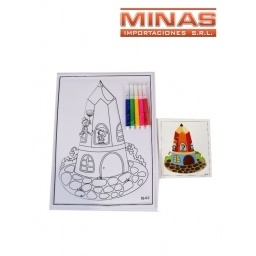LAMINA PARA COLOREAR + 5 MARCADORES.