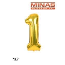 GLOBO N 1, DE 16 PULGADAS, DORADO.