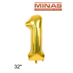 GLOBO N 1, DE 32 PULGADAS, DORADO.