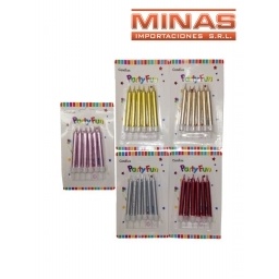 VELAS PARA CUMPLEAOS 6 PCS 5 COLORES