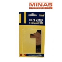 NUMERO 1 PARA PUERTA COLOR DORADO