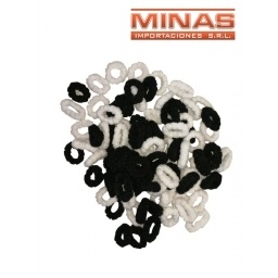 COLITAS TONOS BLANCO Y NEGRO X 100 UND, C/U $ 0,30.