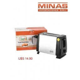 TOSTADORA PARA 2 REBANADAS, 700 W, 6 NIVELES DE TOSTADO, AC. INOXIDABLE CON NEGRO.