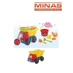 CAMION PARA PLAYA + 6 ACCESORIOS, 25 CM  X 17 CM,