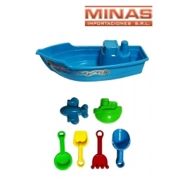 YATE PARA PLAYA CON 7 ACCESORIOS 31 X 15 CM