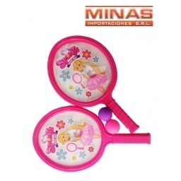 SET DE 2 PALETAS + 2 PELOTAS,ROSA.