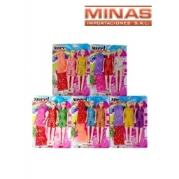 DOS MUECAS Y VESTIDO 35 X 26 CM