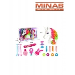 UNICORNIO CON PEINE Y ACCESORIOS