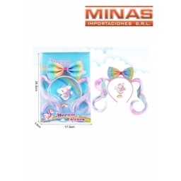 TIARA CON COLITAS Y MOA + 2 ACC.