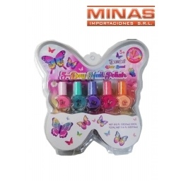 ESMALTES INFANTILES PEEL-OFF X 5 UND, MARIPOSA.