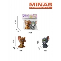 BEBE RATON +  BEBE GATO X 10 CM,DE GOMA.