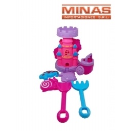 CASTILLO ROSA + REGADERA + 5 ACC.