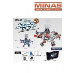 ARMA ELITE RECARGABLE LANZA ORBITS X 32 CM + 500 ORBITS, 2 COLORES.