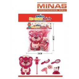 SET DE BELLEZA (9 ACC.)+ VARITA EN MOCHILA CARRITO,OSITO.