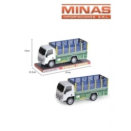 CAMION CON JAULA X 25 CM, A FRICCION.