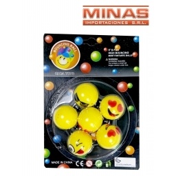 MINI PELOTAS DE GOMA X 6 UND,CARITAS.