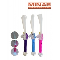 VARITA UNICORNIO CON LUZ 30 CM
