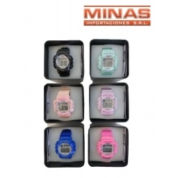 RELOJ DIGITAL ANTI-AGUA INFANTIL, COLORES SURTIDOS.