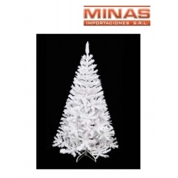 ARBOL STANDARD BLANCO X 180 CM, 320 RAMAS, CON BASE DE METAL.