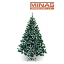 ARBOL PINO NEVADO X 60 CM, 40 RAMAS, CON BASE DE PLASTICO.