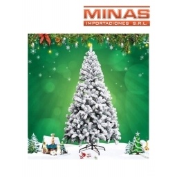 ARBOL STANDARD VERDE CON NIEVE X 120 CM, 110 RAMAS, CON BASE DE PLASTICO.