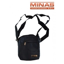 MORRAL NEGRO + 2 BOLSILLO,16 CM X 20 CM.