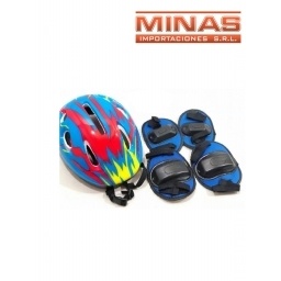 SET DE PROTECCION PARA VARON, CASCO + RODILLERAS + CODERAS.