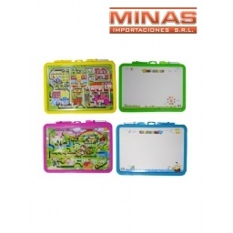 PIZARRA INFANTIL CON JUEGO DETRAS.