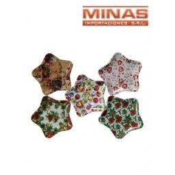 BANDEJA DE NAVIDAD CON FORMA DE ESTRELLA, VARIOS DISEOS.