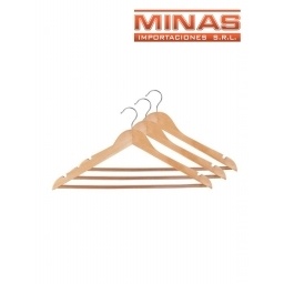 PERCHA DE MADERA DE 45 CM X 3 UND.