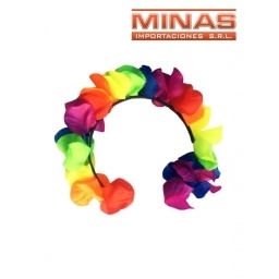 TIARA DE FLORES MULTICOLORES.