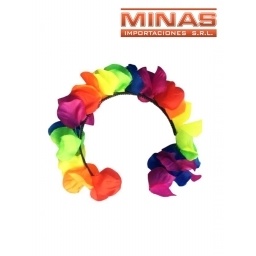 TIARA DE FLORES  FLUORESCENTE.