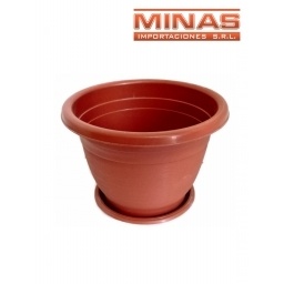 MACETA DE PLSTICO CON BASE 13X10 CM