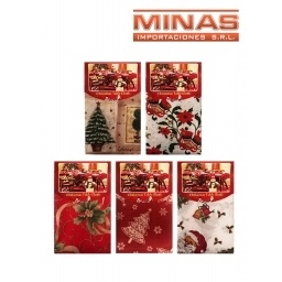 MANTEL NAVIDEO DE 140 CM X 180 CM, 6 MODELOS.