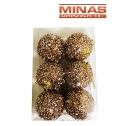 ADORNO PARA NAVIDAD 6 CM 6 PCS TRES COLORES