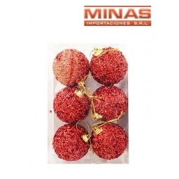 ADORNO DE NAV. ROJO 6 CM X 6 PCS. CU $15