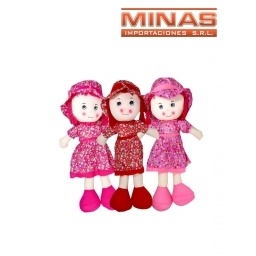 MUECA DE TRAPO DE 72 CM, 3 COLORES.