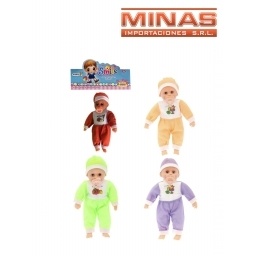 BEBE DE 35 CM CON SONIDO Y CHUPETE.