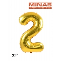 GLOBO N 2, DE 32 PULGADAS, DORADO.