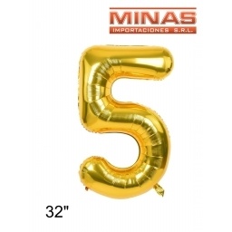 GLOBO N 5, DE 32 PULGADAS, DORADO.