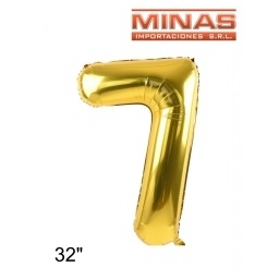 GLOBO N 7, DE 32 PULGADAS, DORADO.