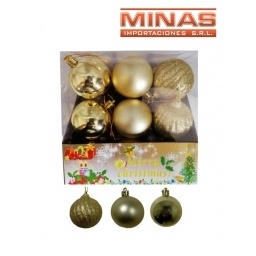 ADORNO DE NAV. DORADO 5 CM X 18 PCS, $ 12 CU.