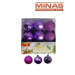 ADORNO DE NAV. VIOLETA 5 CM X 18 PCS, $ 13 CU.