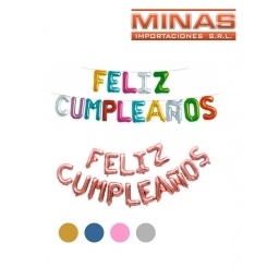 GLOBOS  FELIZ CUMPLEAOS, 15 PCS. x 16.