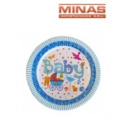 PLATOS PARA BABY SHOWER 10 PCS 18 CM