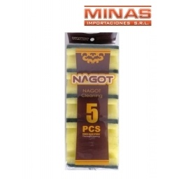 ESPONJA ALTA DE FREGAR, DOBLE X 5 PCS, $15 CU.